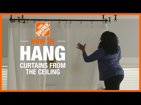 Hanging Curtains From The Ceiling, How To Hang A Curtain Rod On The Ceiling