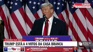 Eleições nos EUA 2024, resultado na Antena Noticias