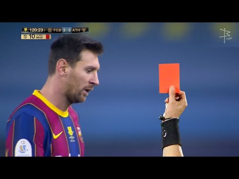 Lionel Messi - All Red Cards In Career