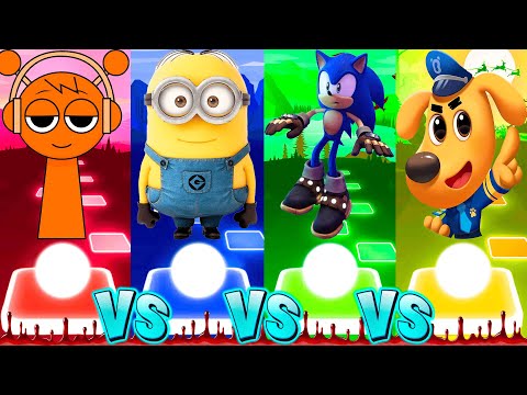 Sprunki Vs Minions Vs Sonic Prime Vs Sheriff Labrador | #tileshop