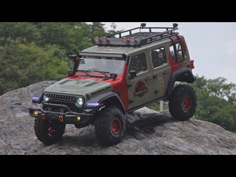 1/7 Scale RC Car Rlaarlo MK07 Jeep Rubicon - creek rock crawling ASMR 2