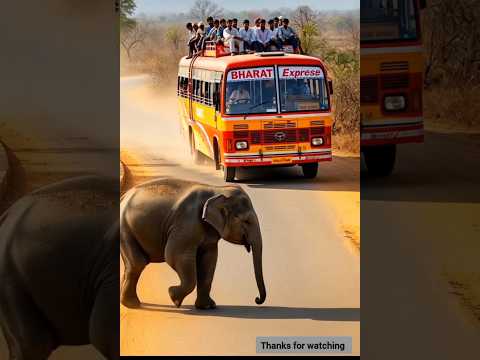 Lord ganesh appears in form of elephant to save people inside bus #Ganesh #Lord #miracle