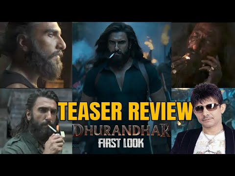 DHURANDHAR MOVIE TEASER REVIEW | KRK #bollywood #dhurandharfirstlook #dhurandhar #krkreview #krk