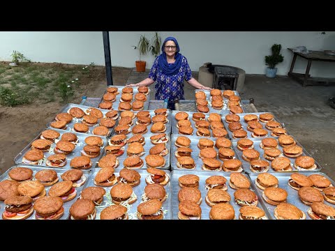 CHEESE BURGER Making 🍔 | veg village food