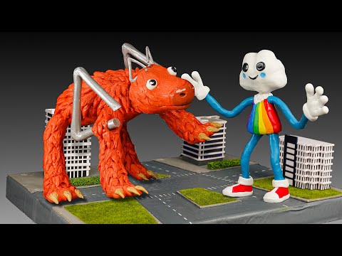 Making CLOUDBOY vs SLOTHANGLE DINO TOY - Poppy Playtime Chapter 4 with clay