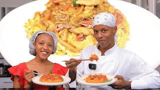 Chef Arsene adutekeye umuceri wa Jollof twirya iminwa😋na Stir Fried Chicken Biroroshye nawe wabikora