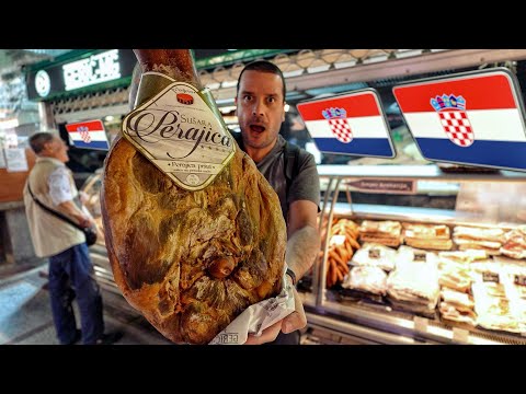 Provando comidas no mercadão da Croácia 🇭🇷