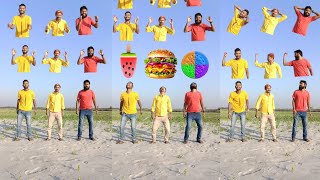 3 cute brothers flying body parts catching vs Icecream, burger, biscuit eating - Vfx magic video