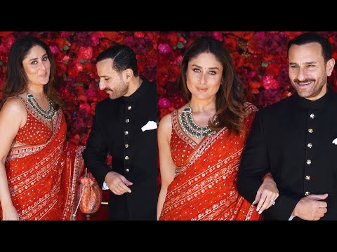 Kareena Kapoor BLUSHES as Saif Ali Khan Holds Her Hand Before Their Pose at Aadar-Alekha Wedding