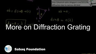 More on Diffraction Grating