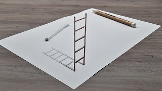 easy stairs 3d drawing on paper