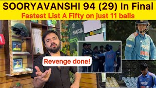 Fastest 50 in ODI by Vaibhav Sooryavanshi 94 (29) in List A | Badla pura le lia vs SL | IND A vs SL 