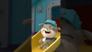 Motor rides a slide! #shorts