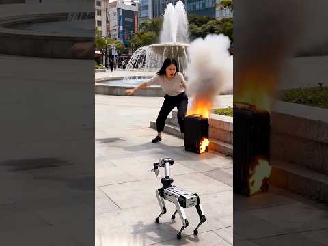 Robot save people's dangerous 😳 ☠️ fire 🔥 public place