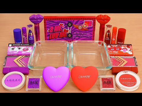 Valentine's Day Slime - Mixing Makeup Eyeshadow Into Slime ASMR