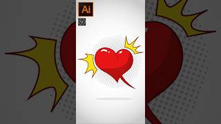 Adobe Illustrator CC tutorial - How to make a Heart Speech Bubble Design 😱 #shorts #illustrator