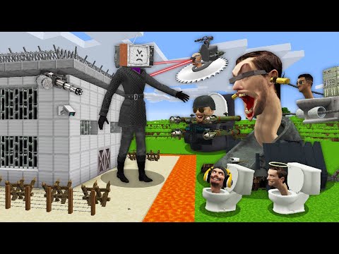 TV WOMAN SECURITY HOUSE vs SKIBIDI TOILET BOSSES ARMY in Minecraft - Garry's Mod - Animation