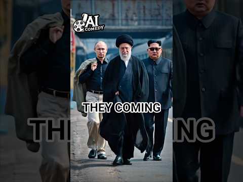 Khamenei, Putin & Kim walking in like Bee Gees Trump & Bibi RUN 😂 #khamenei #trump #netanyahu #funny