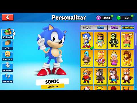 Liberando a skin do SONIC no Stumble Guys
