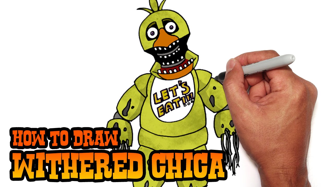 How to Draw Withered Chica - Five Nights at Freddy\'s