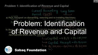 Problem 1: Identification of Revenue and Capital