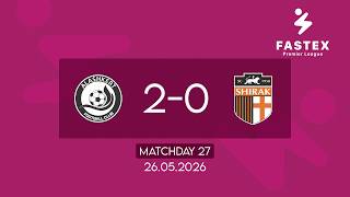 Fastex Premier League. Matchday 27. FC Alashkert - SC Shirak (26.05.2026)