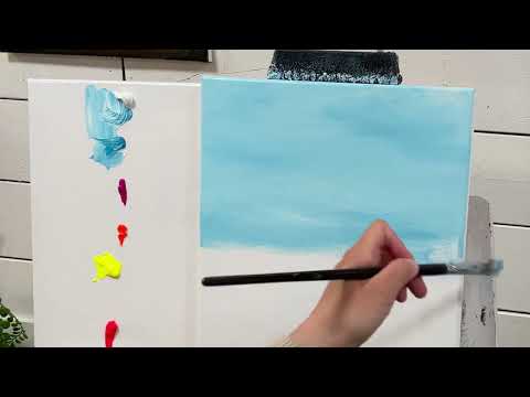 How To Paint A DRAMATIC SUNSET | Acrylic Tutorial