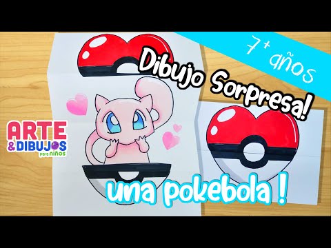 Como dibujar UNA POKEBOLA | DIBUJO SORPRESA |  Arte y Dibujos para Niños