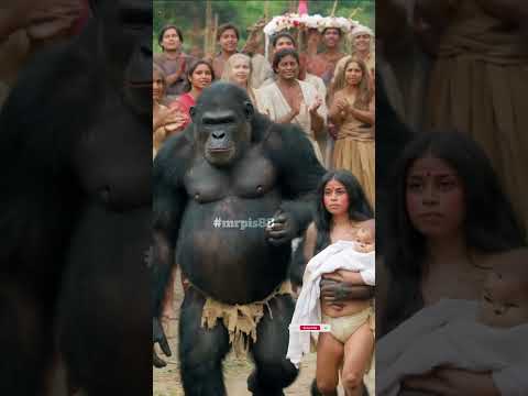 Gorilla friend with villagers in fun event #nature #animals