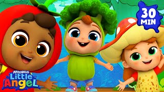 Do the Veggie Dance! 🥦🍄🍅 Little Angel | Nursery Rhymes for Babies