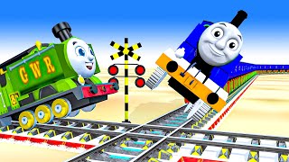 【踏切アニメ】あぶない電車 railgadi aa gayi chuk chuk chuk railgadi rangbirangi railgadi #1