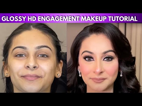 Step by step GLOSSY ENGAGEMENT MAKEUP TUTORIAL by @Sakshi Gupta Makeup Studio & Academy