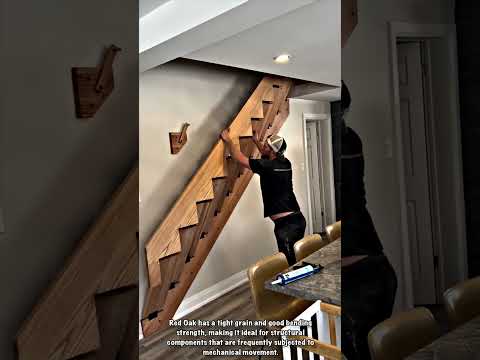 Space Metamorphosis: Red Oak Folding Stair Construction
