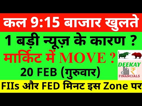 कल 9:15 बाजार खुलते Nifty Prediction For Tomorrow| Banknifty Thursday 20 February Market Prediction