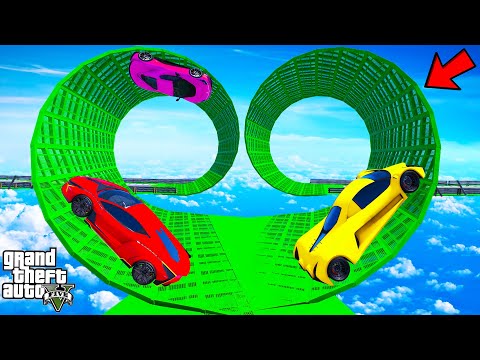 FRANKLIN TRIED TWO WAY LOOP MEGA RAMP PARKOUR CHALLENGE IN GTA 5 | SHINCHAN and CHOP