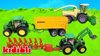 Çocuklar İçin Oyuncak Traktör 🚜 Çiftlik Kamyonları, Traktörler & Eğitici Tarım Videoları | Kidibli
