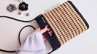 예쁜 여름 라피아 코바늘가방 사이즈업(Crochet Raffia Bag)