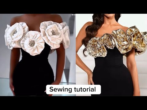 How to cut and sew a trendy dress with rose detail