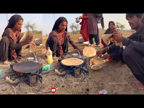 Desert Camel Girl Life || Desert Couple Cooking Breakfast