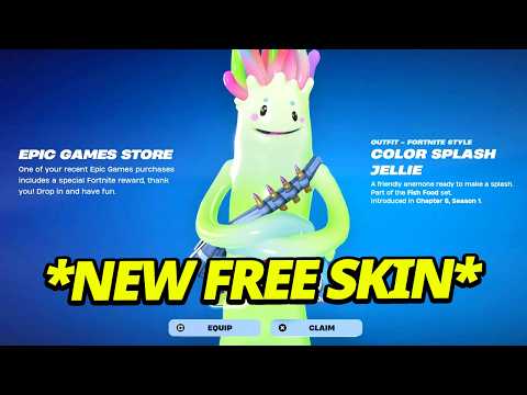 *SECRET* How to Unlock Color Splash Jellie Skin FOR FREE in Fortnite Winterfest!!!