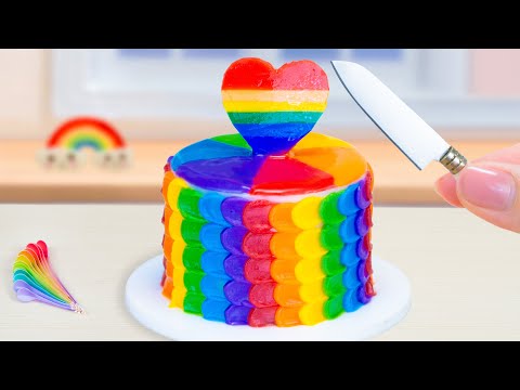 Amazing RAINBOW Cake 🌈🎂 | Yummy Miniature Cake Decorating | Tiny Cakes