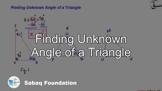 Finding Unknown Angle of a Triangle