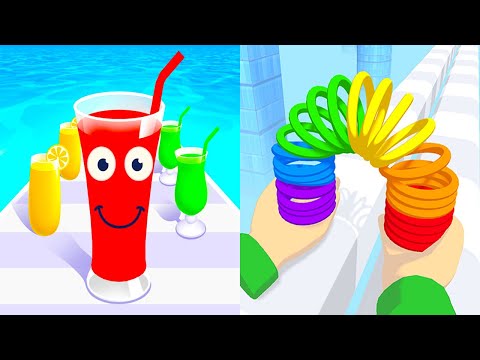 Juice Run VS Toy Spring - All Levels Gameplay Android iOS Ep 1