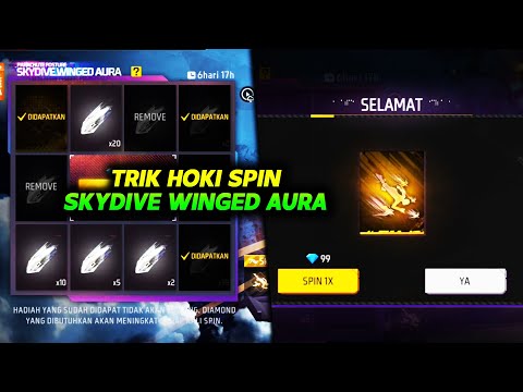 TRIK SPIN SKYDIVE WINGED AURA !! TRIK SPIN SKYWING JALAN DI LANGIT TERBARU FF !!