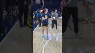 Caitlin Clark getting ready for tonight's game