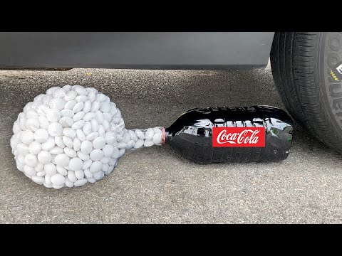 Experiment Car vs Giant Fanta & Coca Cola, Mirinda, 7up, Sprite vs Mentos vs Balloons | Test S