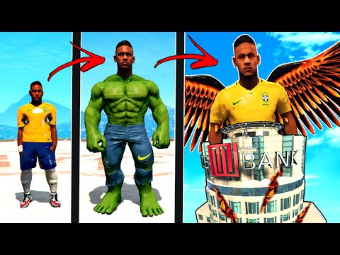 ATUALIZEI o NEYMAR PEQUENO até o NEYMAR MONSTRO GIGANTE no GTA 5 !