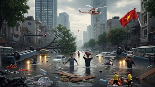 Chaos in VietNam: Heavy Rains Cause Floods, Sweeping Away Homes and Cars in Hanoi!
