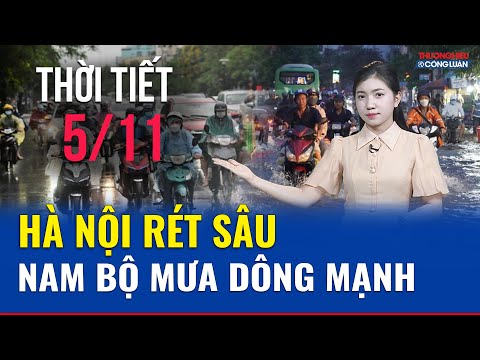 Dự báo thời tiết ngày hôm nay 5/12: Hà Nội lạnh rét, TP. HCM và Đà Nẵng mưa dông