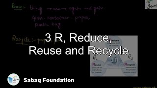 3 R, Reduce, Reuse and Recycle